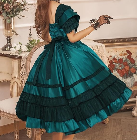 Womens Victorian Lolita Dress Gothic Renaissance Rococo 1800s Dress