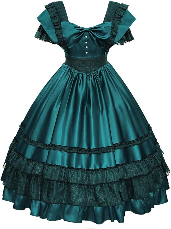 Womens Victorian Lolita Dress Gothic Renaissance Rococo 1800s Dress
