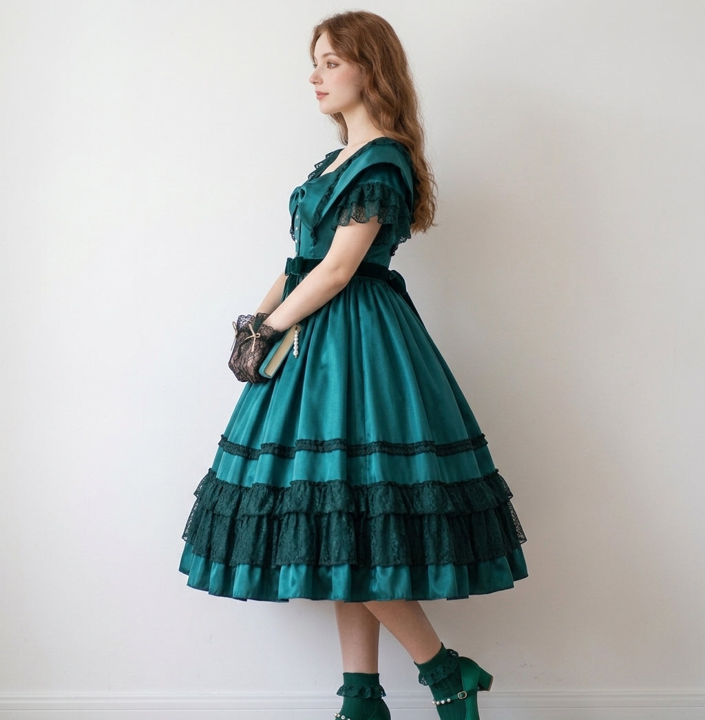 Womens Victorian Lolita Dress Gothic Renaissance Rococo 1800s Dress