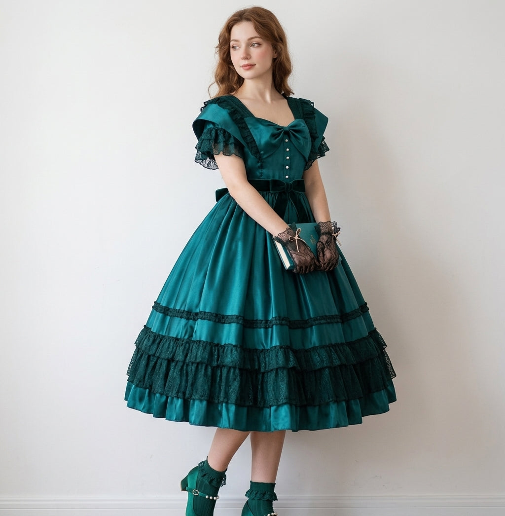 Womens Victorian Lolita Dress Gothic Renaissance Rococo 1800s Dress
